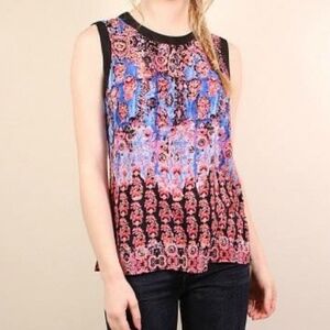 Nanette Lepore Silk Print Sleeveless Tank Top Blouse Size 2